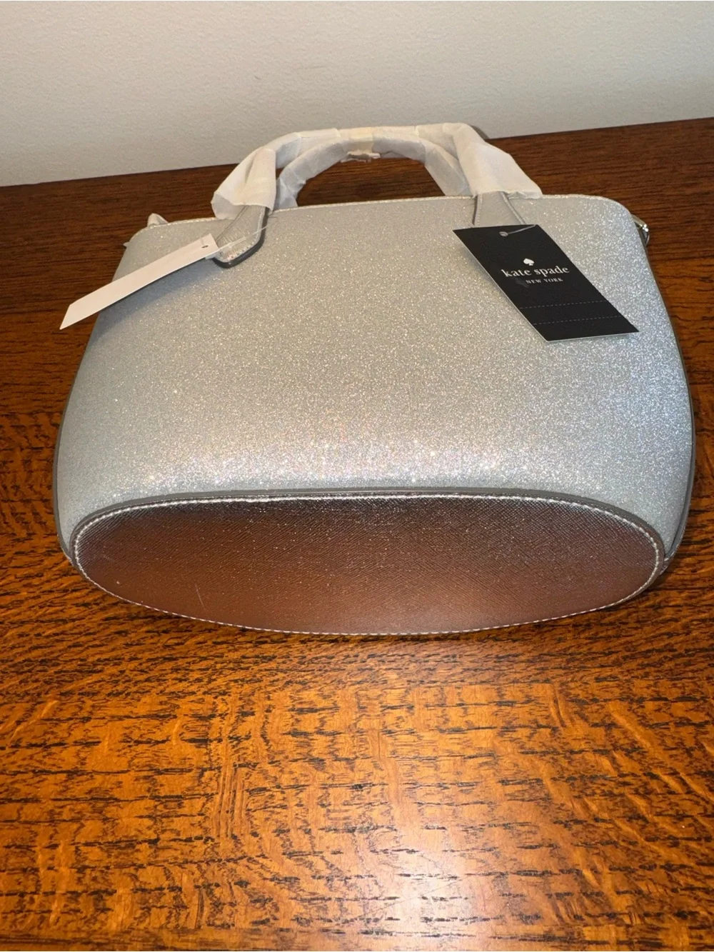 NWT Kate Spade Glimmer Satchel/Crossbody in Lunar Light Silver-Glitter